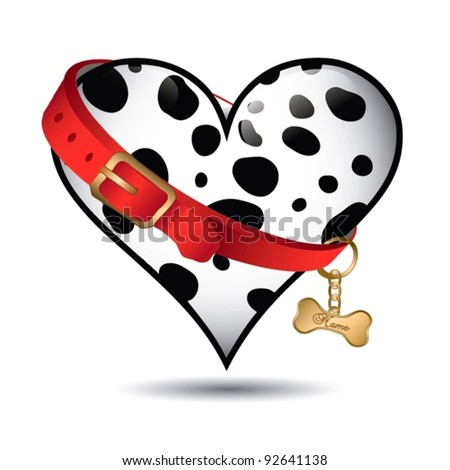 cute pet dalmatian pattern heart shaped - vector pattern