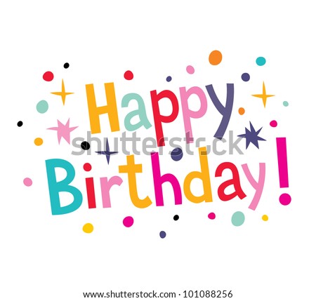 Happy Birthday Cartoon Text Stock Vector Illustration 101088256 ...