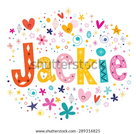 Jackie girls name decorative lettering type design