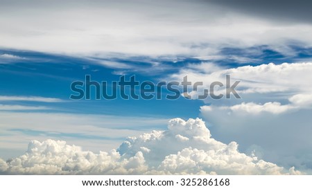 White and blue sky,Beautiful Blue Sky On a rainy day in thailand,The sky in the atmosphere, rain started to fall,sky,beautiful sky,big sky