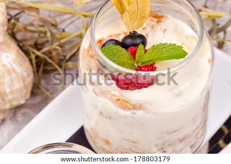 Napoleon cake in a jar