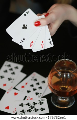 woman with cards