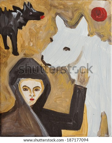 shepherd with sheep and dog