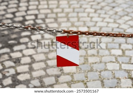 Similar – Image, Stock Photo Barrier chain in front of a house wall | Why?