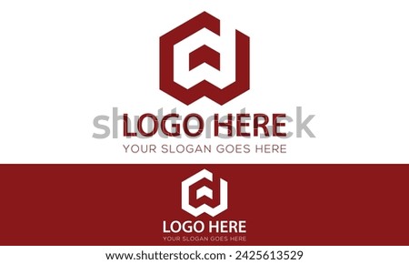 Red Color Initial Letter D Hexagonal Logo Design