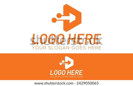 Orange Color Creative Next Media Logo Design