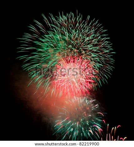 fireworks during the national festival of fires in Italy
