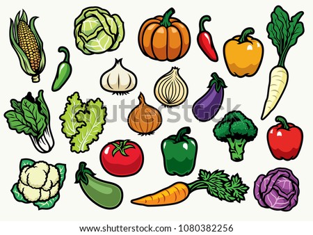 vegetables set collection
