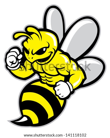 Fighting Bee Vector | Download Free Vector Art | Free-Vectors