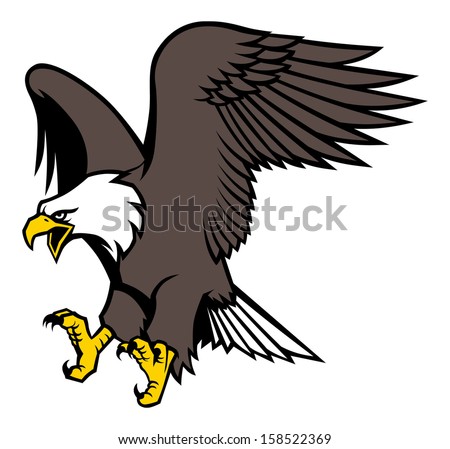 Flying Eagle Mascot Stock Vector Illustration 158522369 : Shutterstock