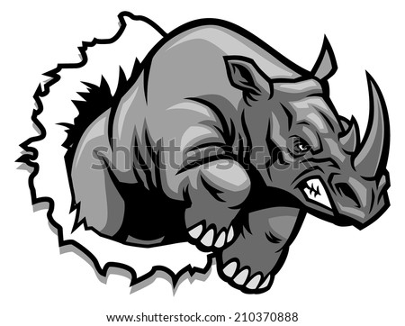 Rhino Ripping Stock Vector 210370888 : Shutterstock