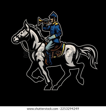 Civil War Union Trumpet Soldier Riding the horse