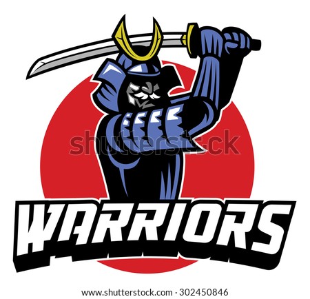 Samurai Warrior Mascot Stock Vector Illustration 302450846 : Shutterstock