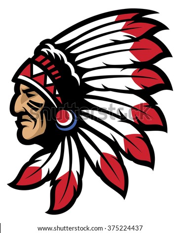 American native chief head mascot