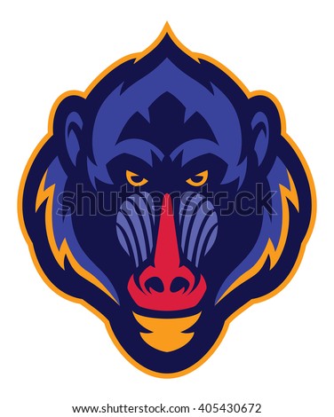 Mandrill monkey head mascot