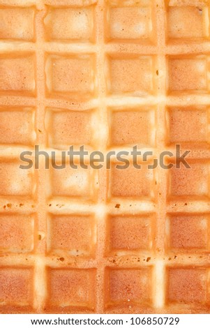 Extreme close up of a waffle