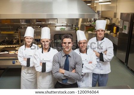 Team of a restaurant in kitchen