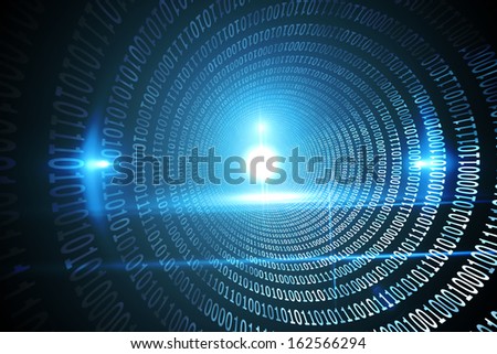 Spiral of shiny binary code