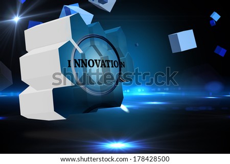 Innovate on abstract screen against boxes on technical background