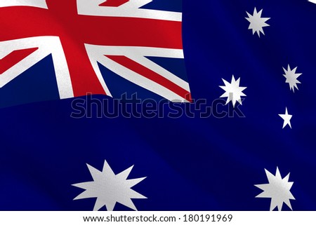 Australian flag rippling