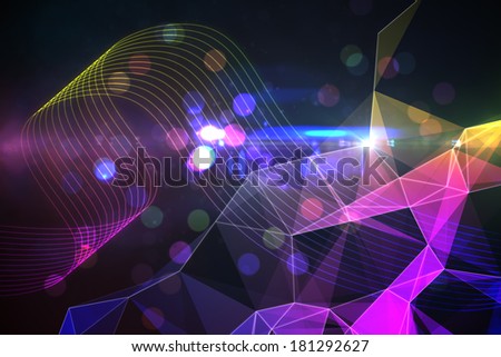Digital disco design in purple and yellow tones