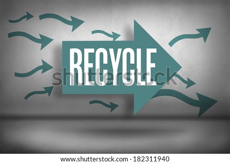 The word recycle against arrows pointing