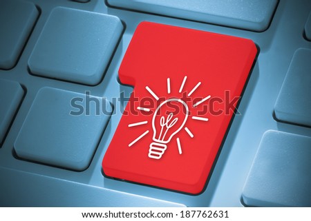 Idea and innovation graphic against red enter key on keyboard