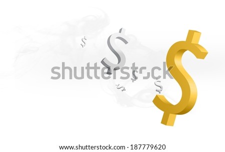 digitally generated dollar signs in puff of smoke ez canvas