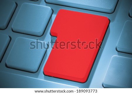 Red enter key on blue keyboard