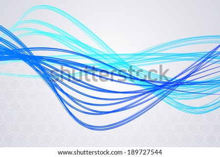 Digitally generated curved laser light design in blue