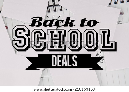 Back to school deals message against brainstorm covered by white paper
