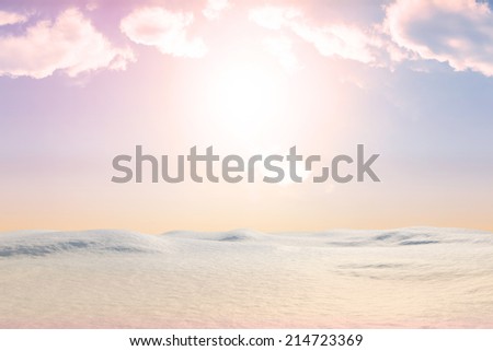 Digitally generated snowy land scape with copy space