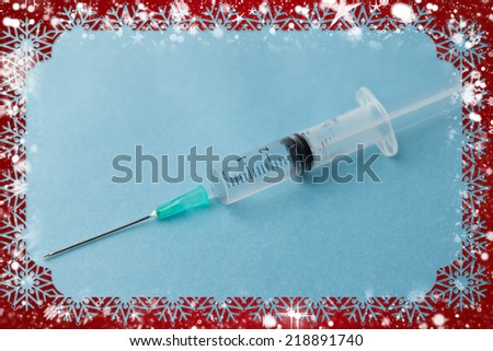 Composite image of snow frame against surgical needle