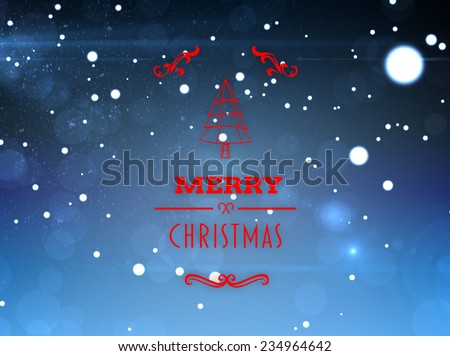 Merry christmas banner against starry dark blue night sky