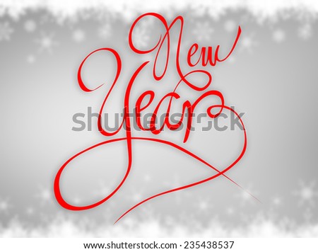 New year message against blurred fir tree background