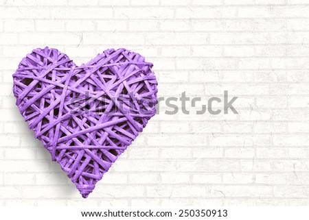Large heart on white wall