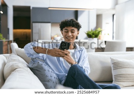 Similar – Image, Stock Photo boy with smartphone