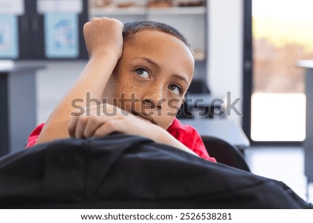 Similar – Image, Stock Photo daydream Child Boy (child)