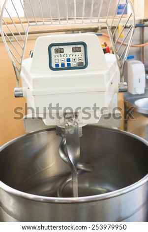 Industrial mixer on counter in the kitchen of the bakery
