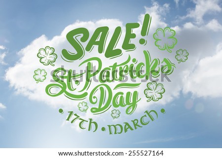 St patricks day sale ad against cloudy sky