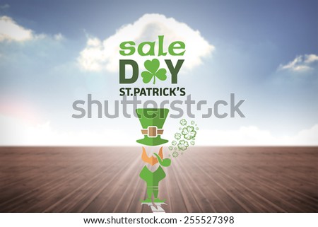 St patricks day sale ad against cloudy sky background