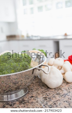 Fresh vegetables on the counter at home in kitchen