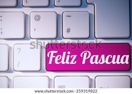 feliz pasqua against pink key on keyboard