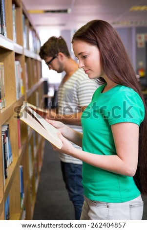 Students reading in the library at the university