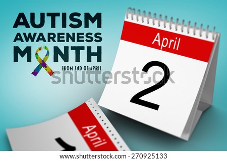 autism awareness month against blue vignette background