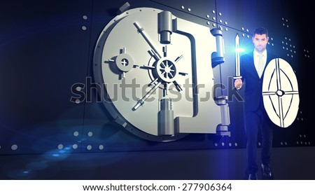 Corporate warrior against digitally generated locked safe