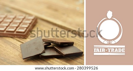 Fair Trade graphic against chocolate