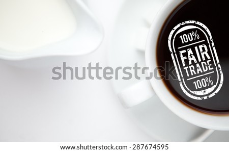 Fair Trade graphic against espresso