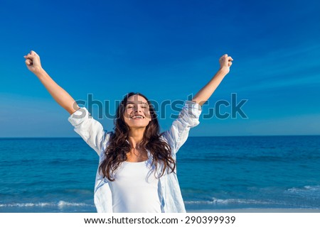 Similar – Image, Stock Photo Content woman in sea in summer