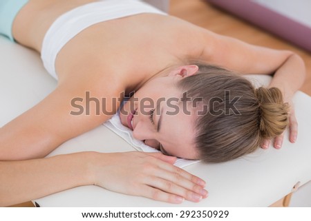 Patient sleeping on bed in the medical office